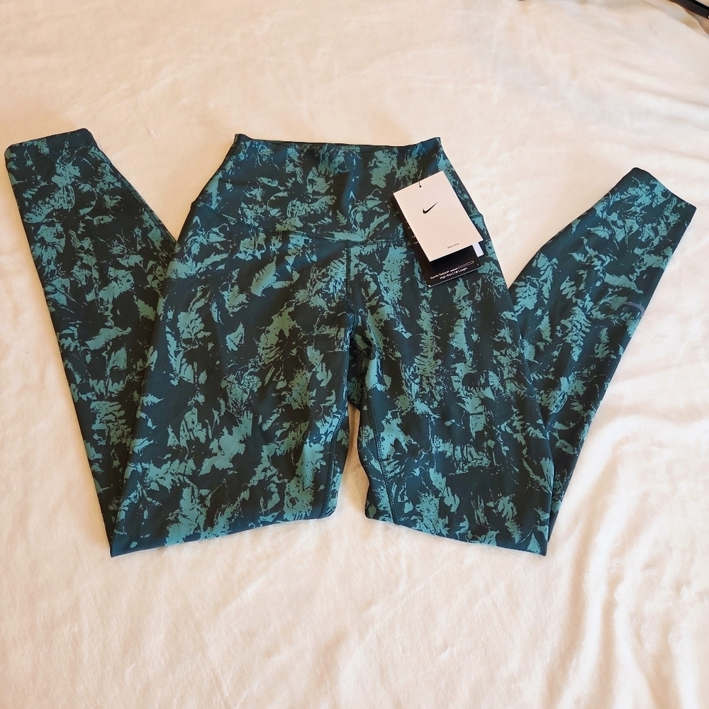 Nike Women Dri-FIT One High Waisted 7/8 Printed Legging VINTAGE GREEN XS - Picture 2 of 13